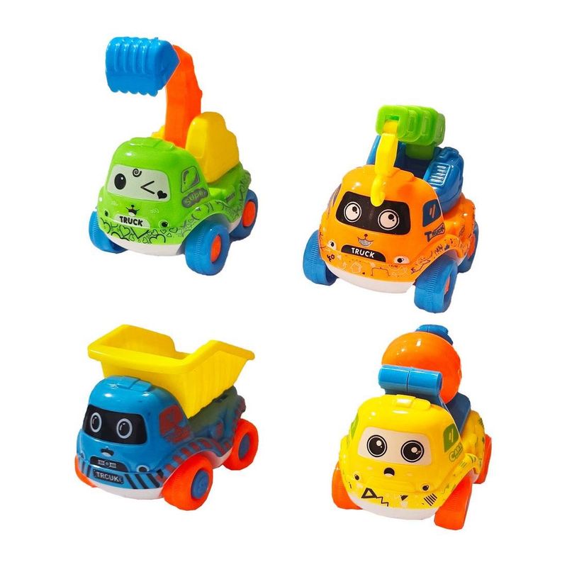 GENERICO - Carros Construccion Impulso Colección Juguete Niños X 4 Pcs