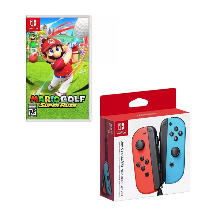 NINTENDO SWITCH - Control Nintendo Switch Joy-con Neon Con Juego Mario Golf