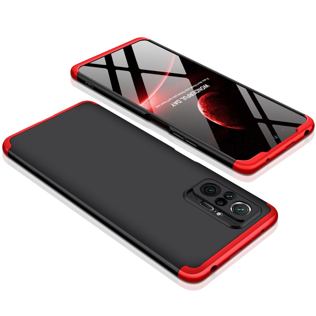 GENERICO - Funda Carcasa Estuche Protector Para Redmi note 10 Pro Negro con Rojo