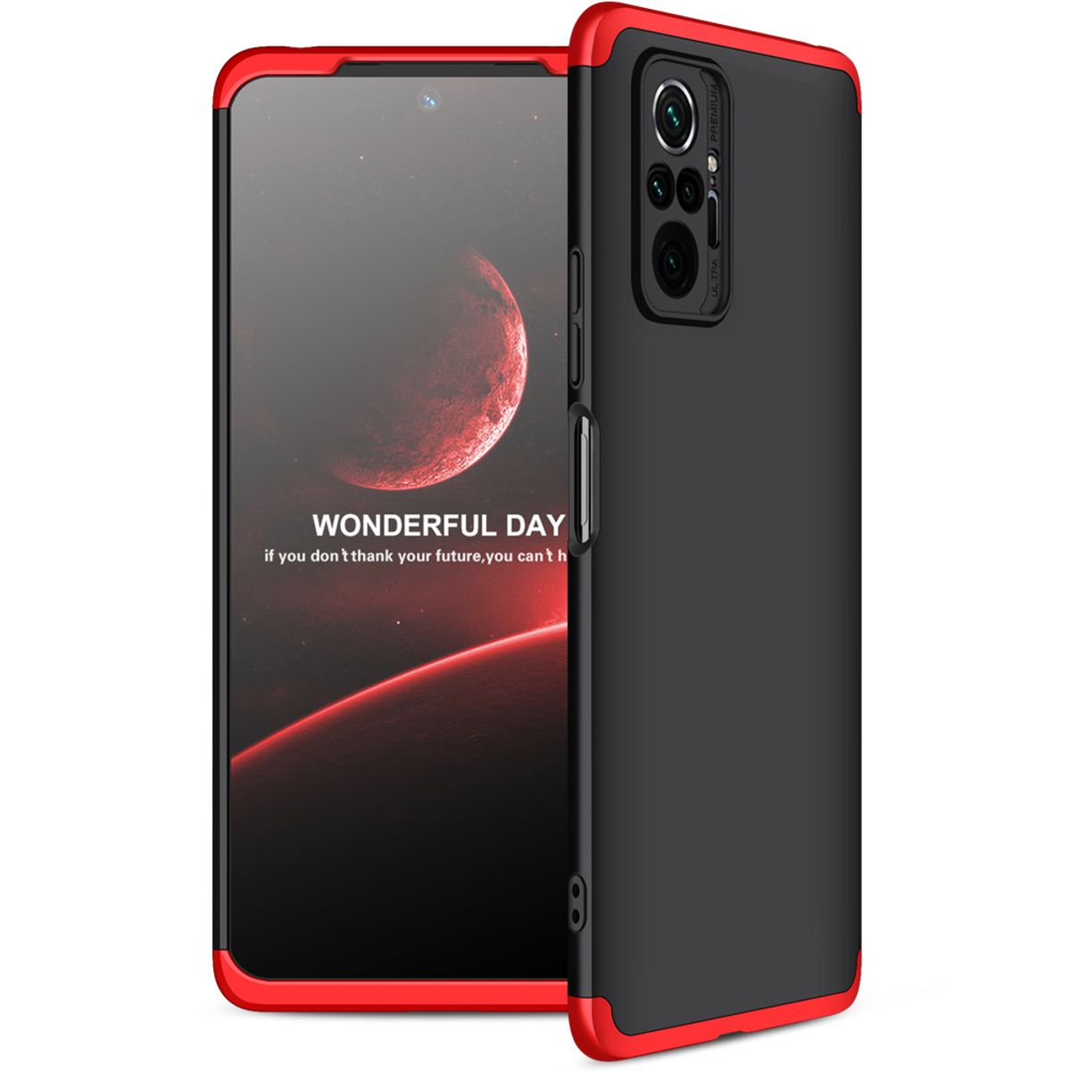 GENERICO - Funda Carcasa Estuche Protector Para Redmi note 10 Pro Negro con Rojo