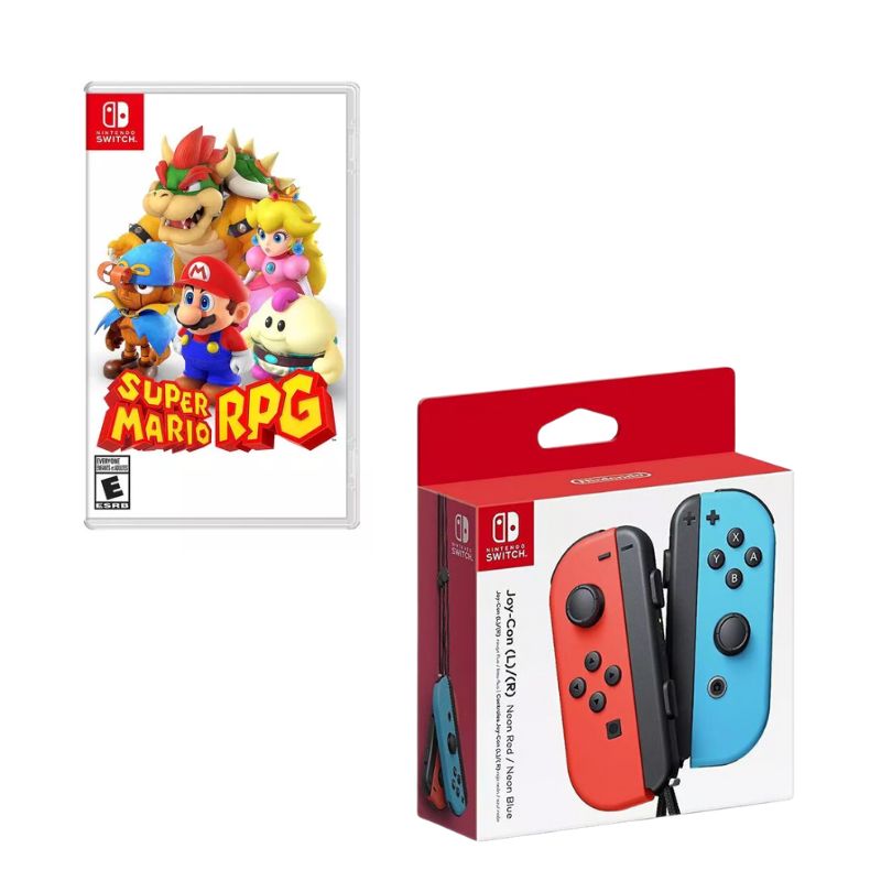 NINTENDO SWITCH - Control Nintendo Switch Joy-con Neon Con Juego Mario RPG
