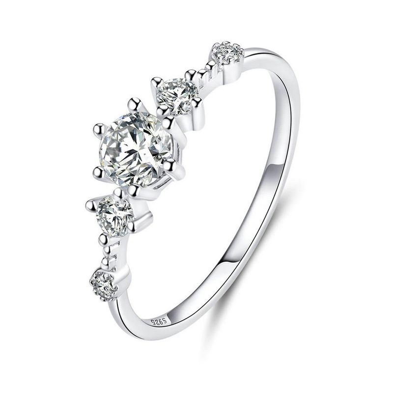 ALHAJAS - Anillo Compromiso Boda Para Mujer Circones En Plata 925