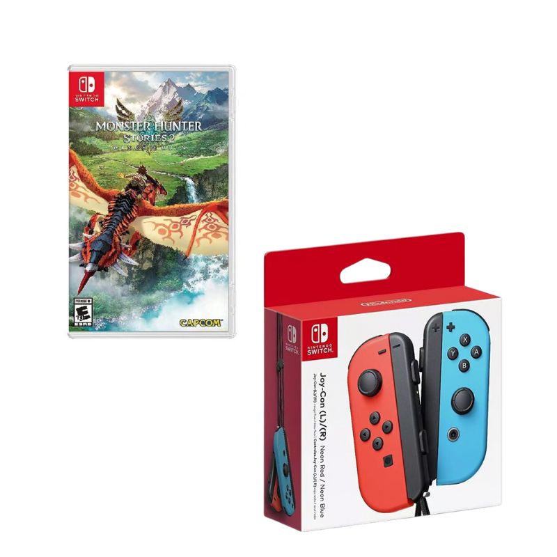 NINTENDO SWITCH - Control Nintendo Switch Joy-con Neon Con Juego Monster hunter stories 2