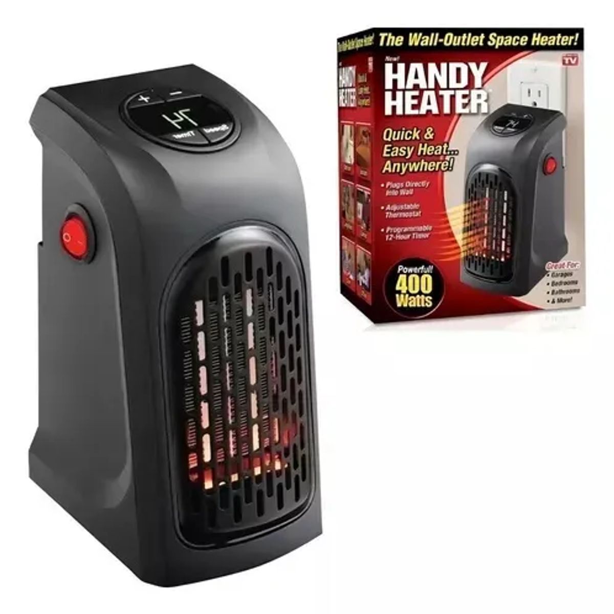 GENERICO - Calentador Zebbris Ambiente Portátil Calefacción 400w De Pared Color Negro 110v