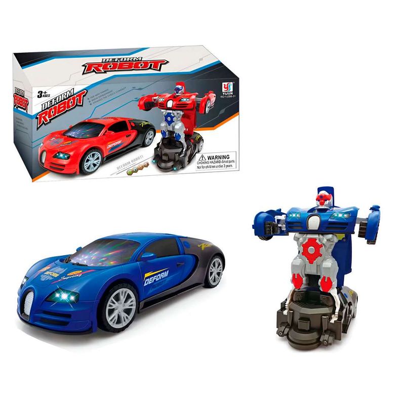 GENERICO - Carro Bugati Transformers Deportivo Juguete Niño + Baterias