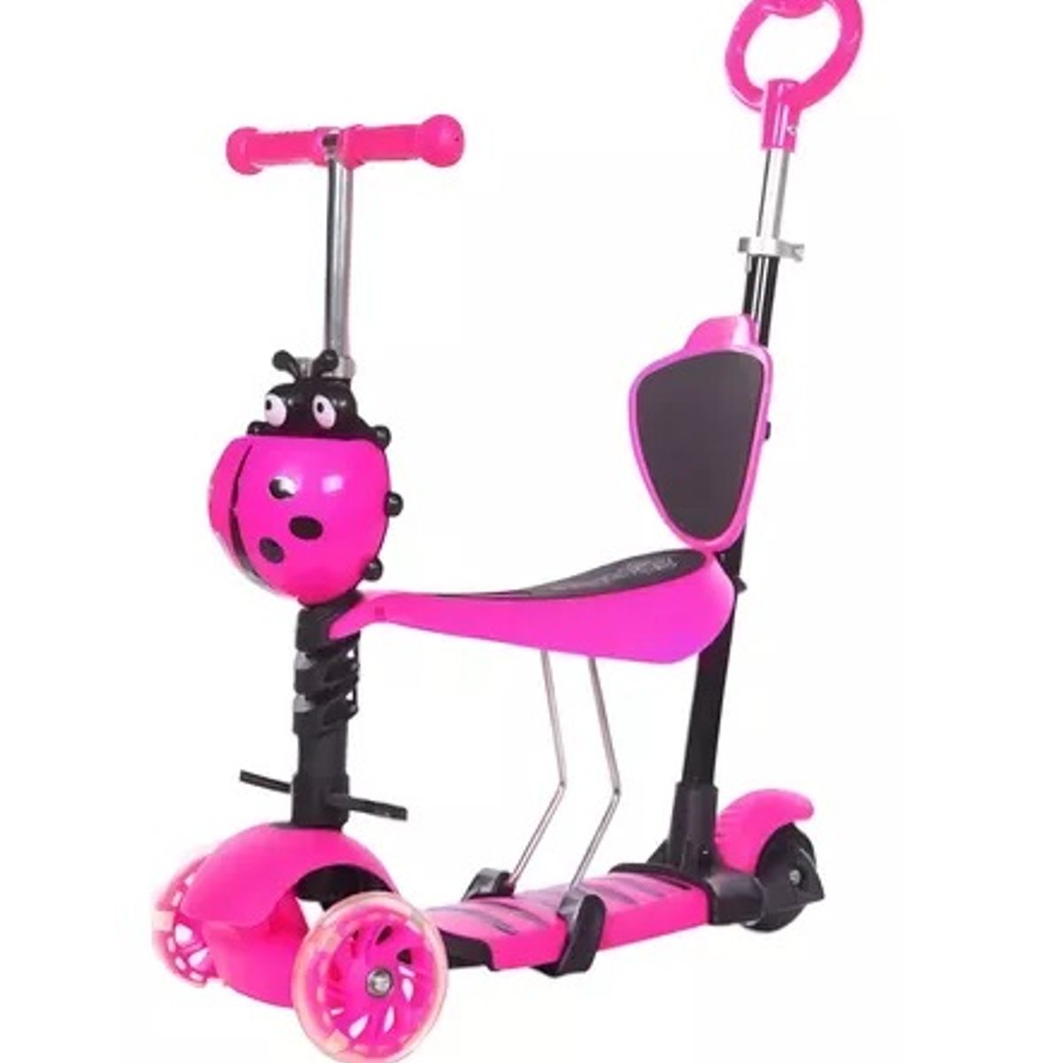 GENERICO - Monopatín Scooter 5 En 1 Con Luz Led Color Rosa Chicle