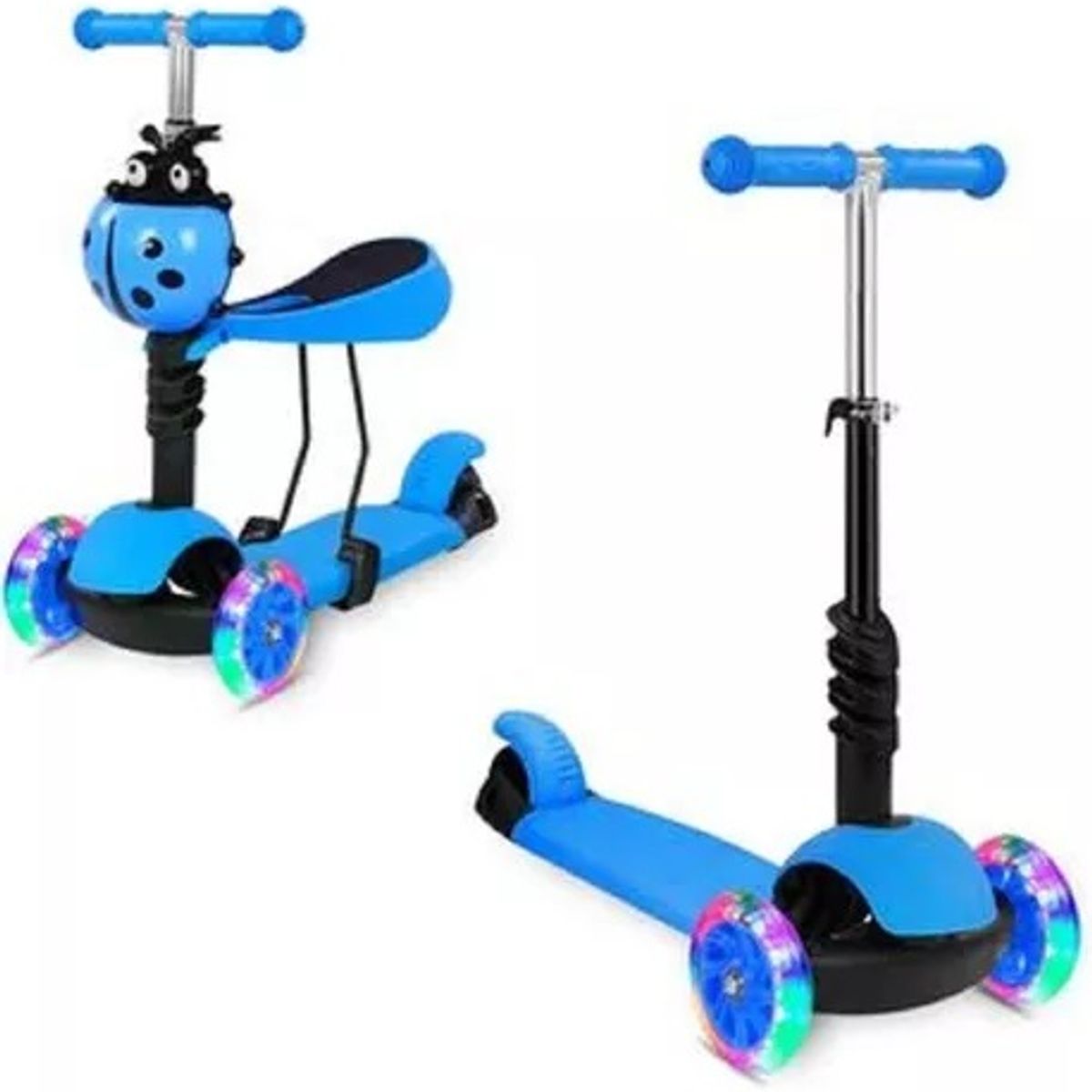 GENERICO - Monopatín Scooter 5 En 1 Luz Led Musical Color Azul