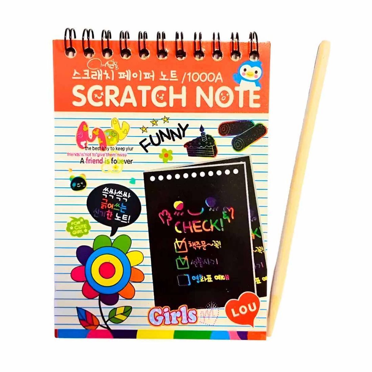 GENERICO - Libro Agenda Para Dibujar Raspar Y Colorear Raspa En Colores