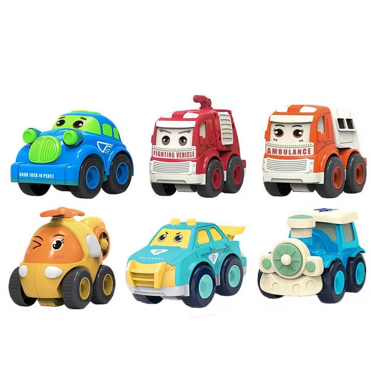 GENERICO - Carros Camion Helicoptero De Impulso Colección Juguete Niños