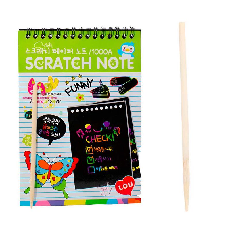 GENERICO - Libro Agenda Para Dibujar Raspar Y Colorear Raspa En Colores