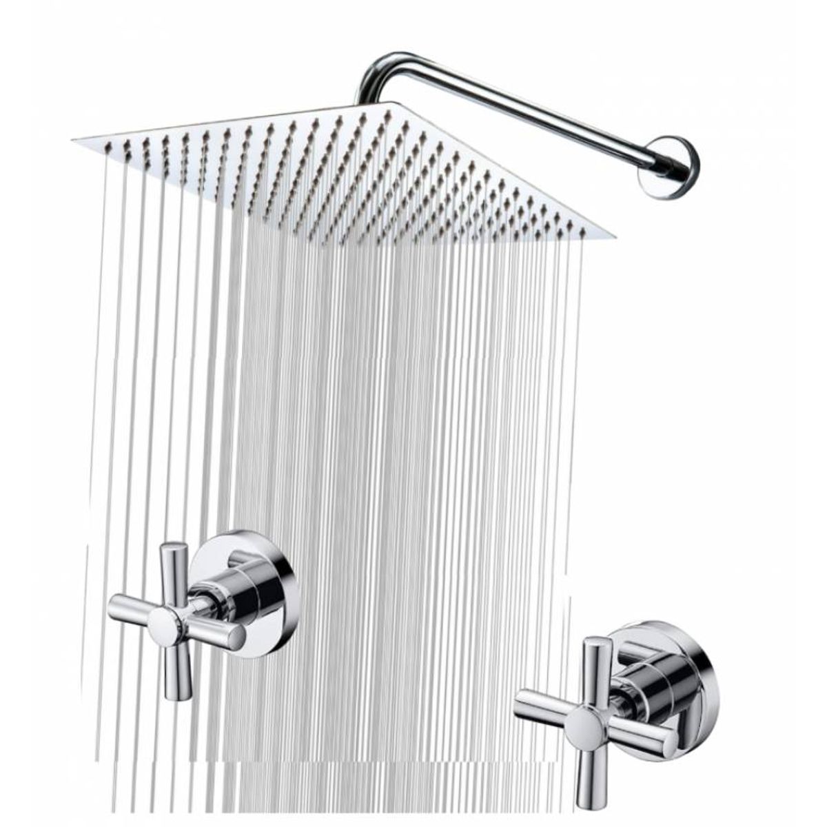 GENERICO - Kit Ducha Grifo Extragrande 40 Cm Tubo Pared Mezclador Ducha