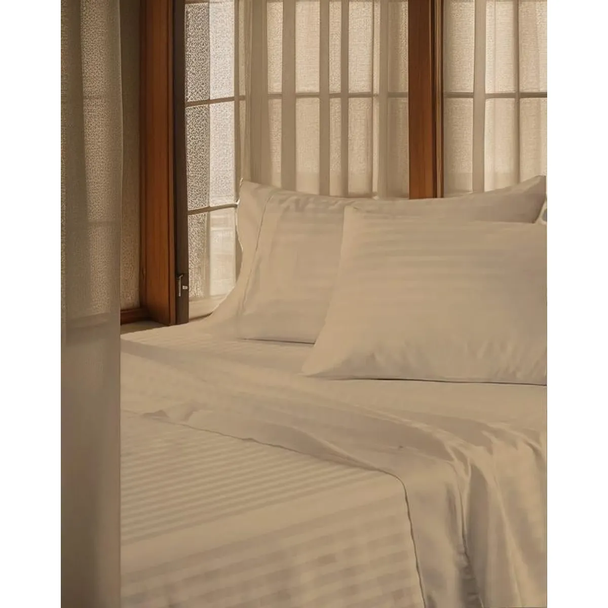 GENERICO - Juego de Sábanas Cama Semidoble Confort y Suavidad Color Beige