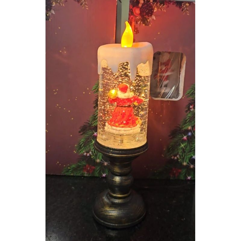 GENERICO - Decoración navideña vela con movimiento giratorio y Luz led