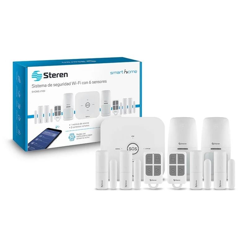 STEREN - Sistema de seguridad Wi-Fi con 6 sensores y alarma SHOME-2100