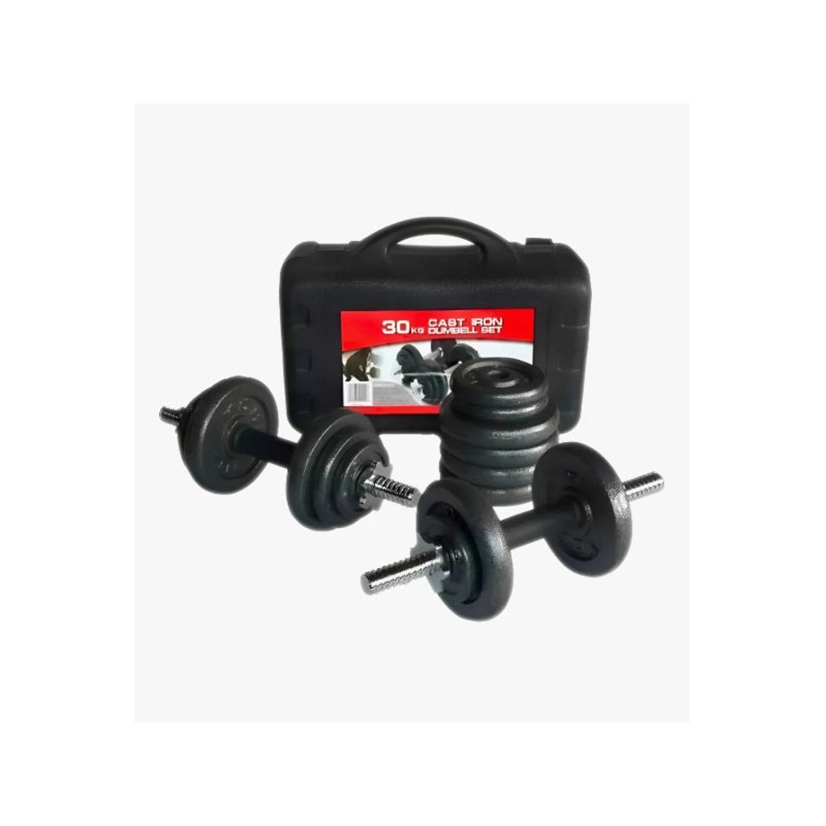 GENERICO - Kit de mancuernas pesas 30kg 60lbs antideslizante 12 discos