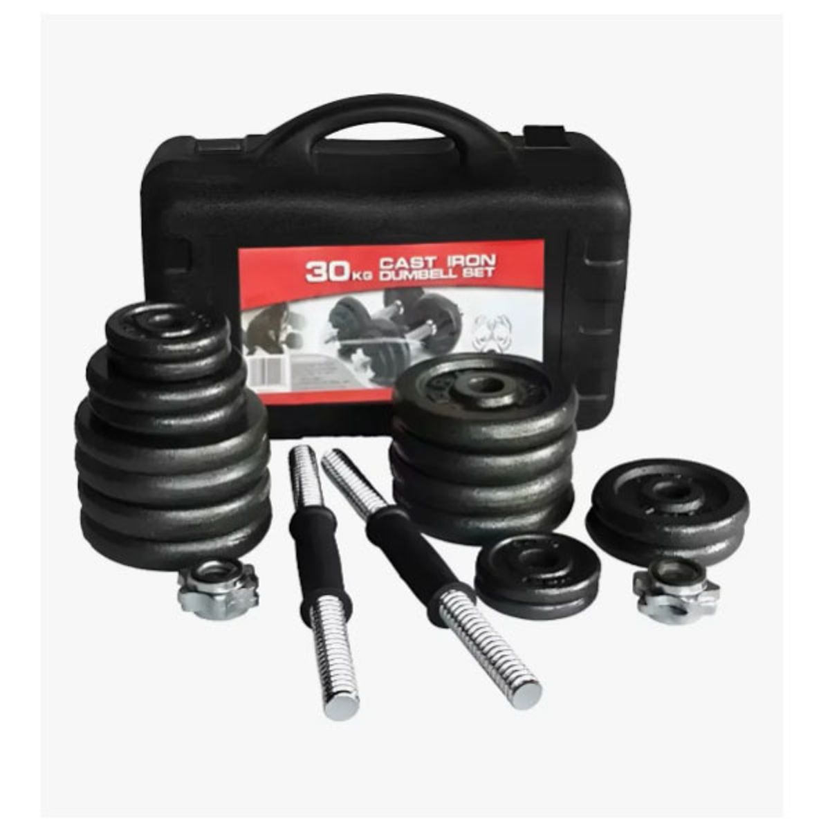 GENERICO - Kit de mancuernas pesas 30kg 60lbs antideslizante 12 discos