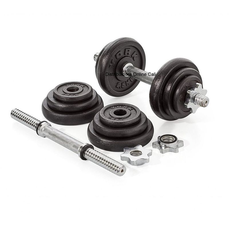 GENERICO - Kit de mancuernas pesas 20kg 40lbs antideslizante 12 discos