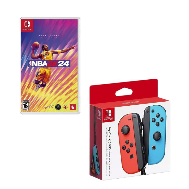 NINTENDO SWITCH - Control Nintendo Switch Joy-con Neon Con Juego NBA 2K24