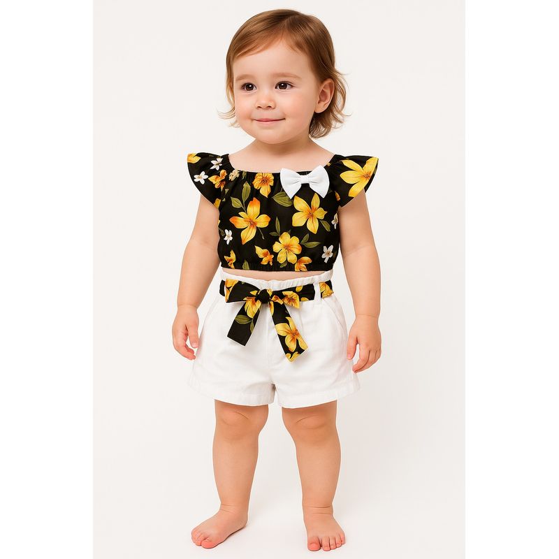 LUSOLSI - Conjuntos de vestir Prendas Ropa Blusa y pantalon corto para niñas