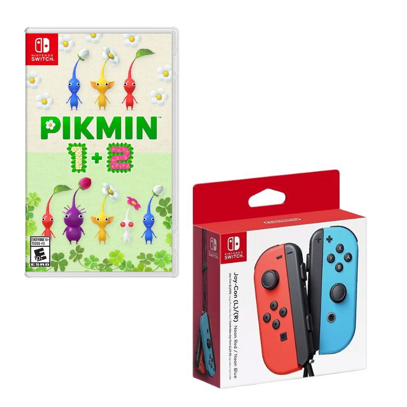 NINTENDO SWITCH - Control Nintendo Switch Joy-con Neon Con Juego Pikmin 1 y 2