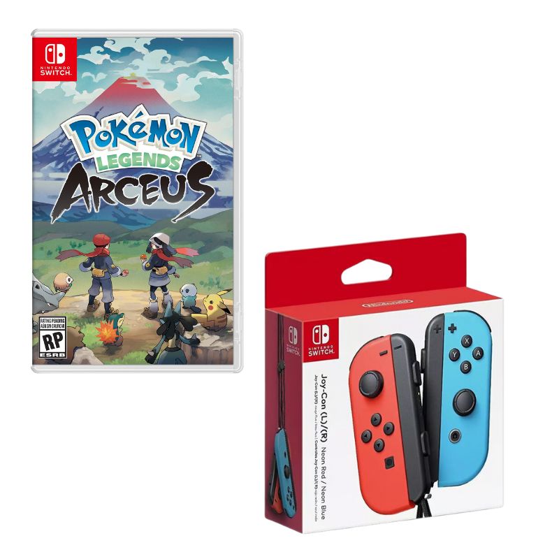 NINTENDO SWITCH - Control Nintendo Switch Joy-con Neon Con Juego Pokemon Legends Arceus
