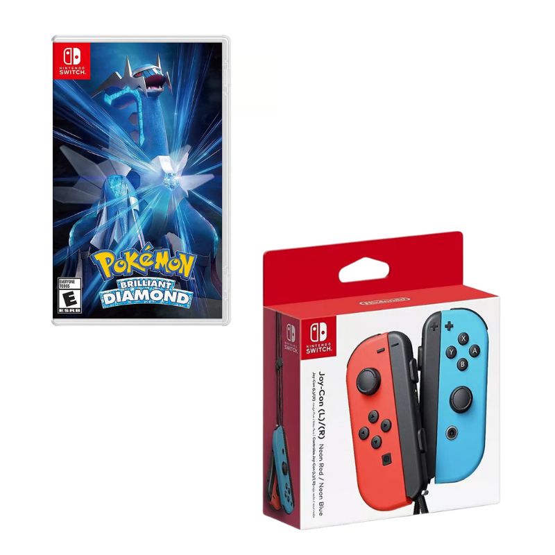 NINTENDO SWITCH - Control Nintendo Switch Joy-con Neon Con Juego Diamante Brillante