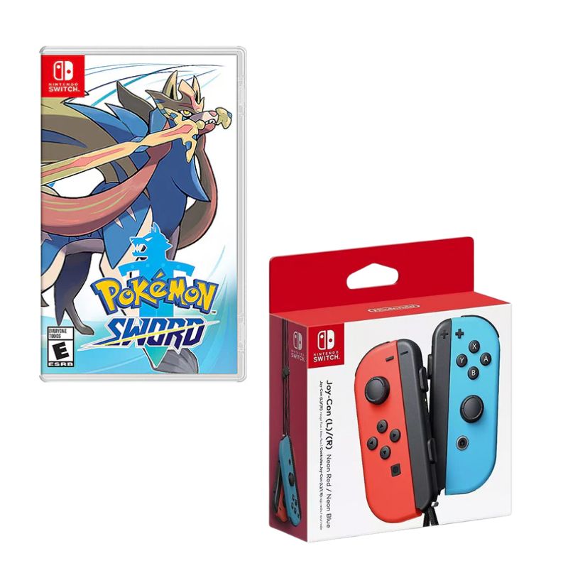 NINTENDO SWITCH - Control Nintendo Switch Joy-con Neon Con Juego Pokemon Espada