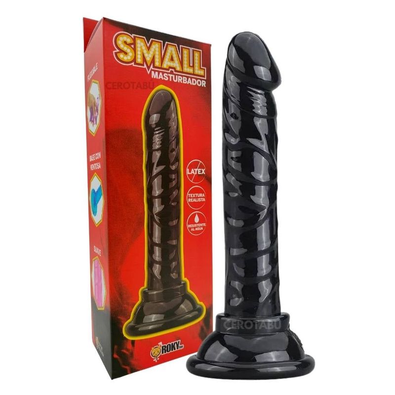 GENERICO - Dildo Consolador Texturizado Adherente 15 cm Juguete Sexual Negro