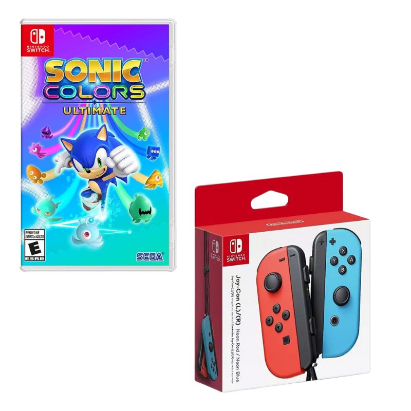 NINTENDO SWITCH - Control Nintendo Switch Joy-con Neon Con Juego Sonic Colors Switch