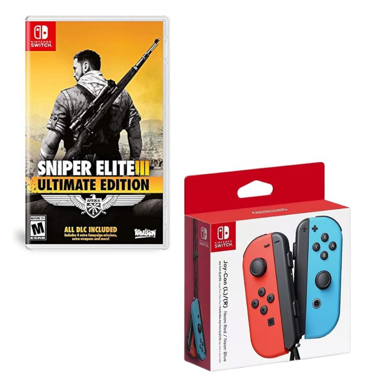 NINTENDO SWITCH - Control Nintendo Switch Joy-con Neon Con Juego Sniper Elite III