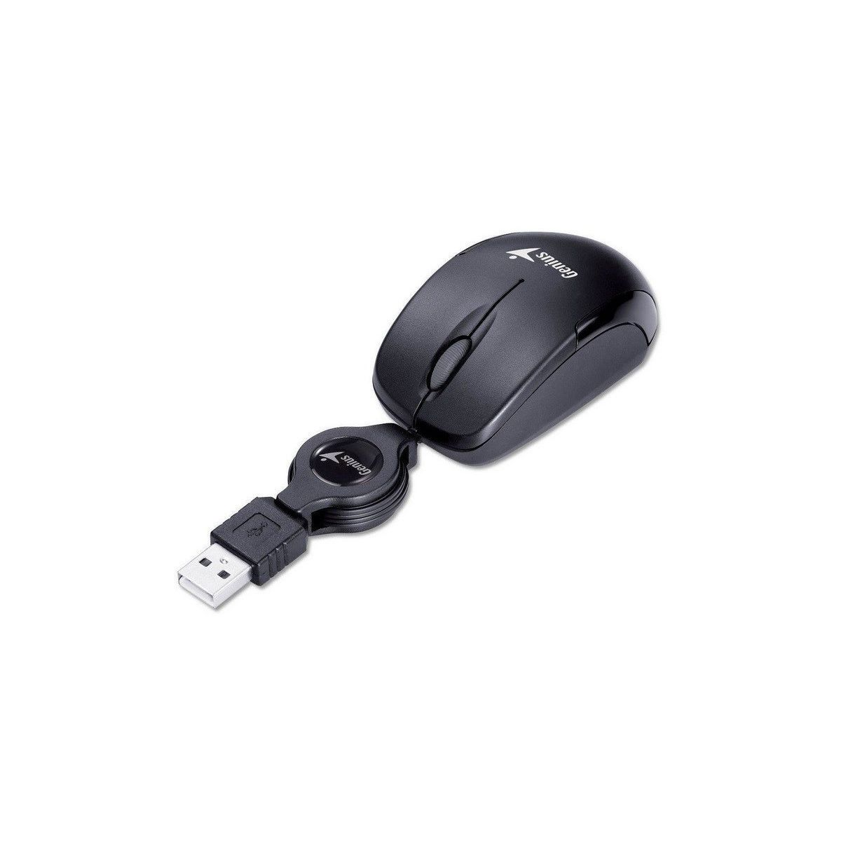 GENIUS - Mouse GENIUS alambrico usb optico retractil negro