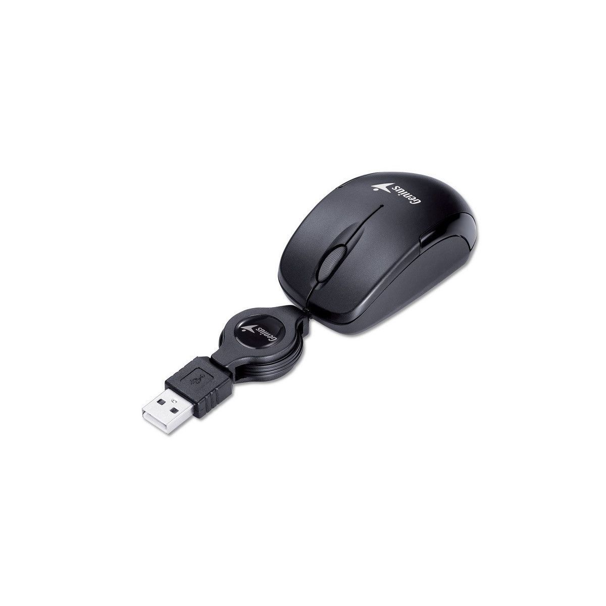 GENIUS - Mouse GENIUS alambrico usb optico retractil negro