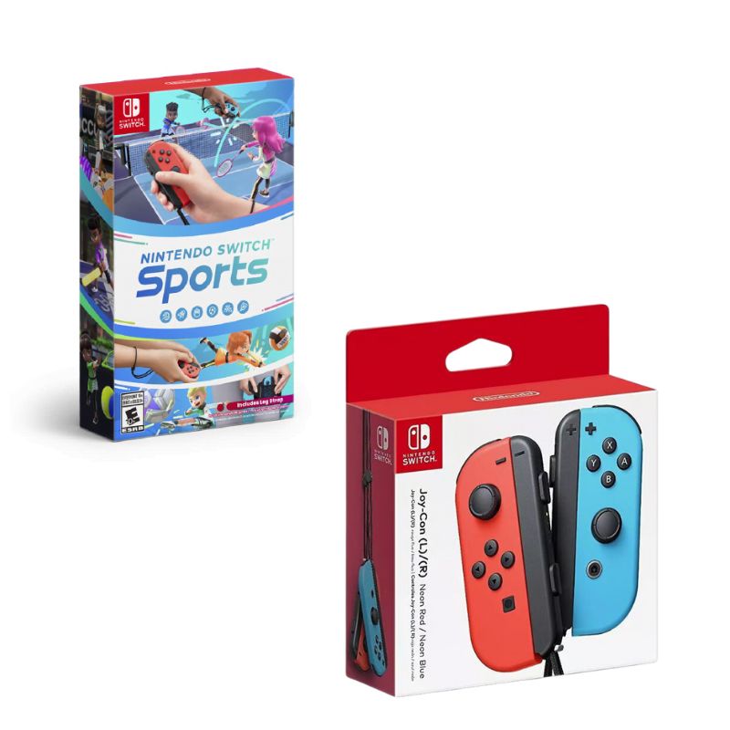 NINTENDO SWITCH - Control Nintendo Switch Joy-con Neon Con Juego Sports