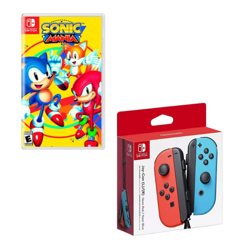 NINTENDO SWITCH - Control Nintendo Switch Joy-con Neon Con Juego Sonic Mania