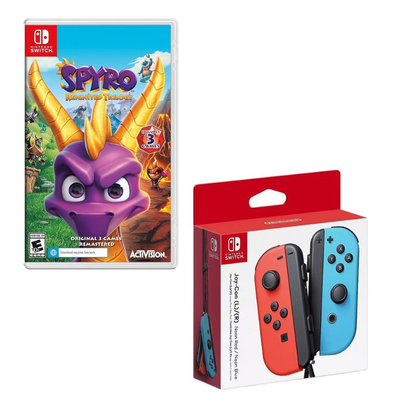 NINTENDO - Control Nintendo Switch Joy-con Neon Con Juego Spyro Trilogy