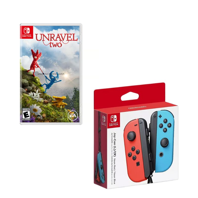 NINTENDO - Control Nintendo Switch Joy-con Neon Con Juego Unravel Two