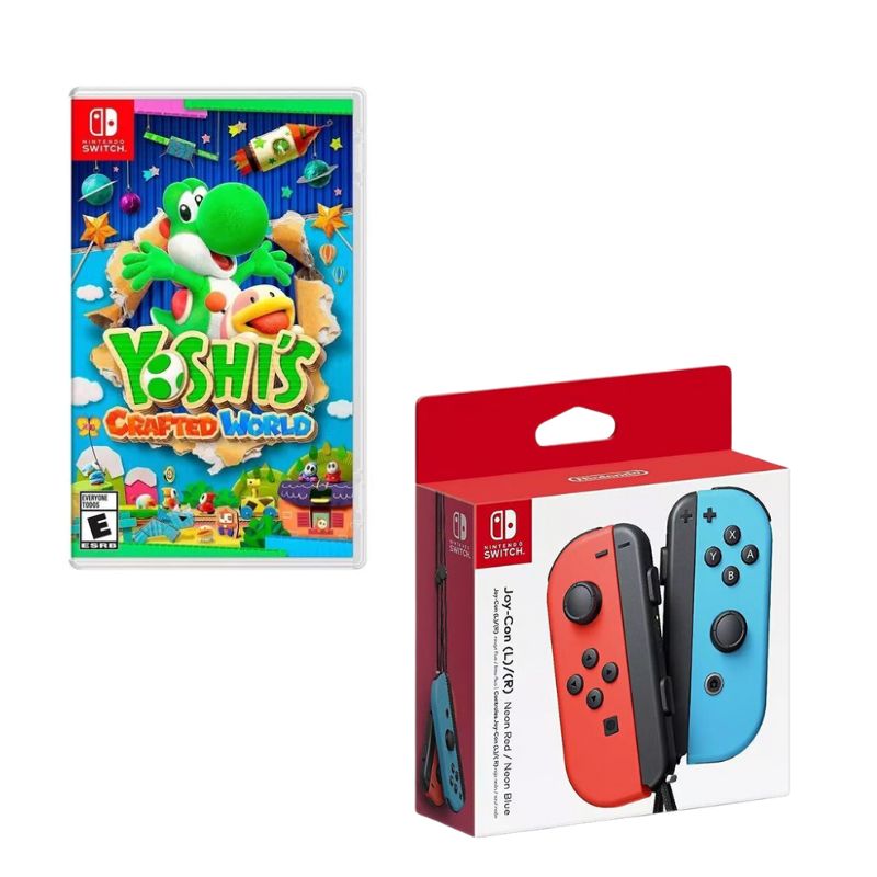 NINTENDO SWITCH - Control Nintendo Switch Joy-con Neon Con Juego Yoshis crafted world