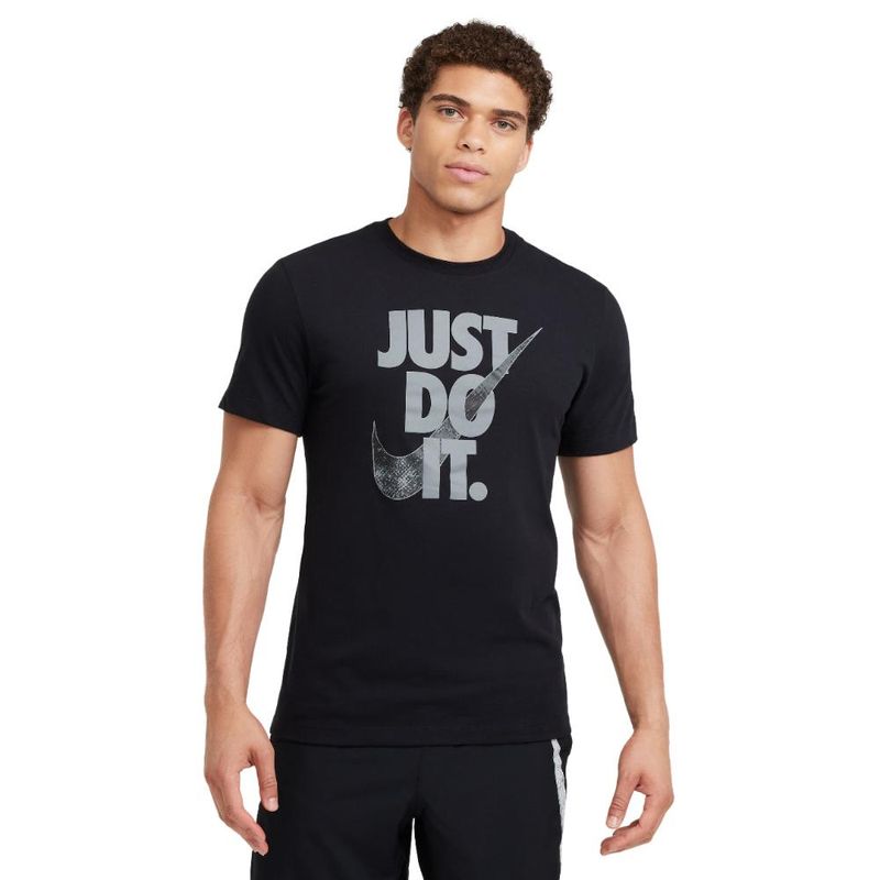 NIKE - Camiseta Nike Tee Short Sleeve Camo Just Do It-Negro
