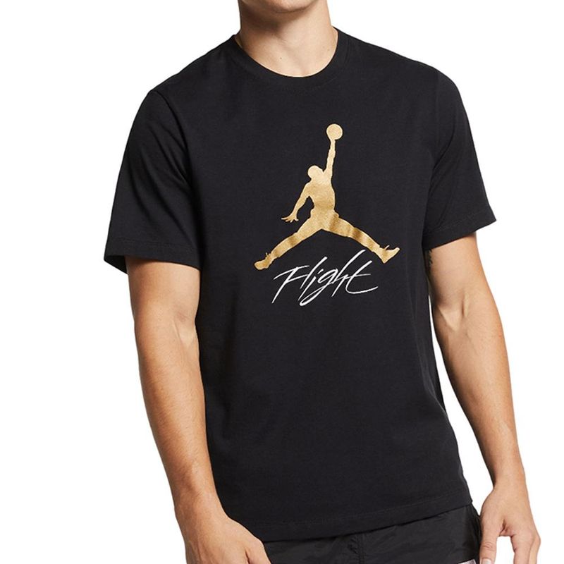 NIKE - Camiseta Nike Jumpman Flight Hbr Tee-Negro/Dorado