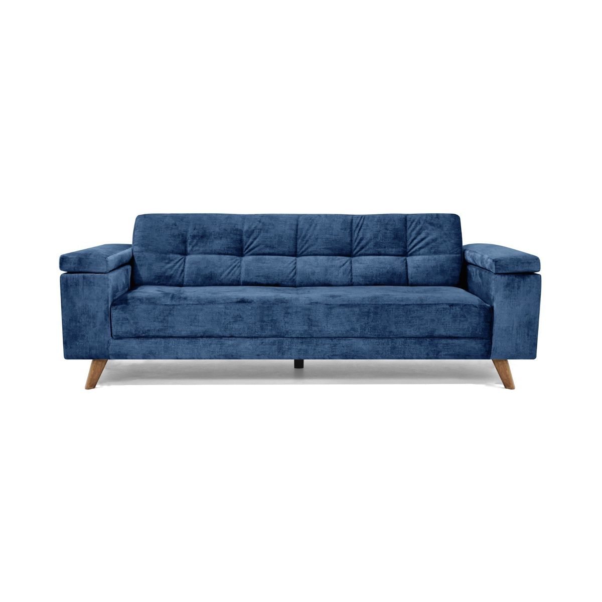 VENECIA - Sofa Cama Reclinable Moretto 230x86x82 3 Posiciones Tela Azul