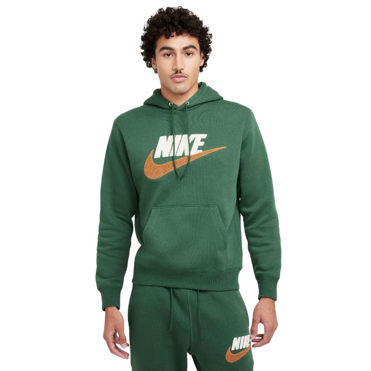 NIKE - Hoodie Nike Club Brushedback Chenille Futura-Verde