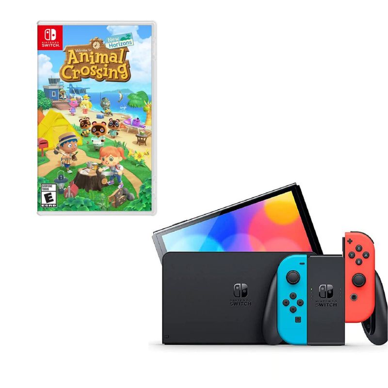 NINTENDO SWITCH - Nintendo Switch Oled Neon Con Juego Animal Crossing
