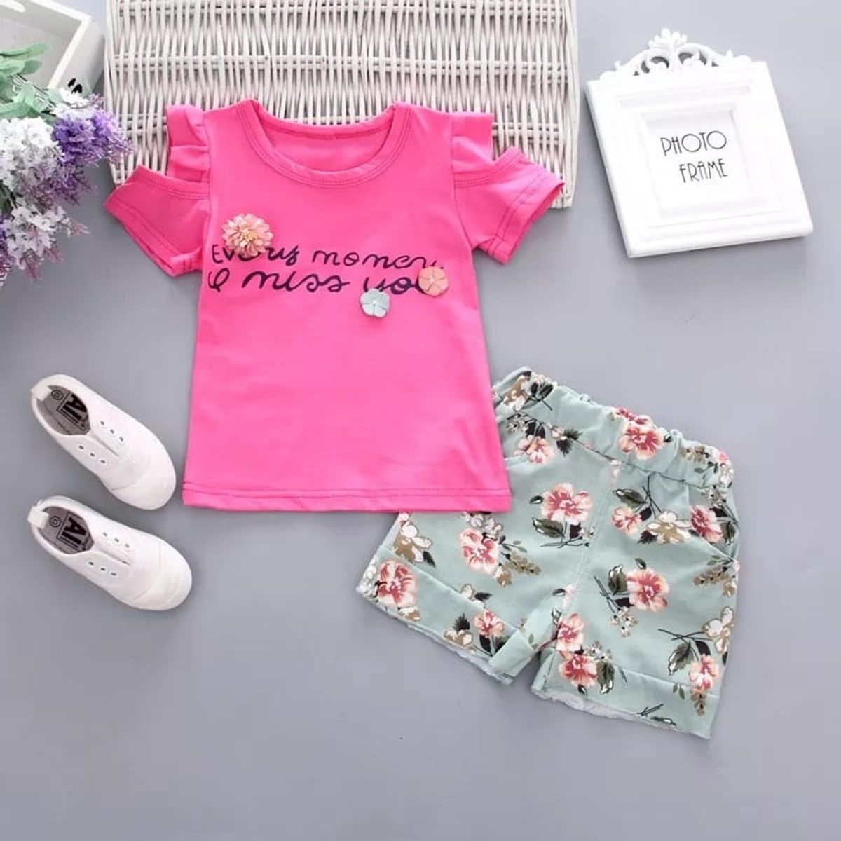 LUSOLSI - Conjuntos de vestir Prendas Ropa Blusa y pantalon corto para niñas