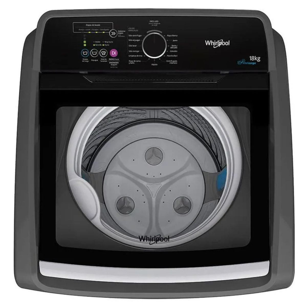 WHIRLPOOL - Lavadora WHIRLPOOL 18 Kilos Carga Superior WWG18BSHLA Gris