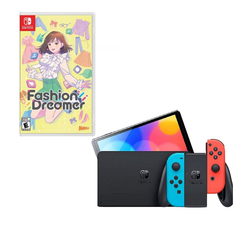 NINTENDO SWITCH - Nintendo Switch Oled Neon Con Juego Fashion Dreamer