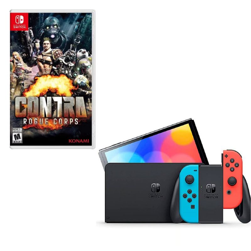 NINTENDO SWITCH - Nintendo Switch Oled Neon Con Juego Contra