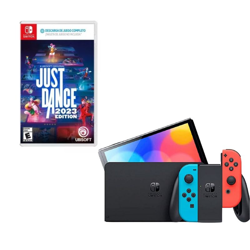 NINTENDO SWITCH - Nintendo Switch Oled Neon Con Juego Just Dance 2023