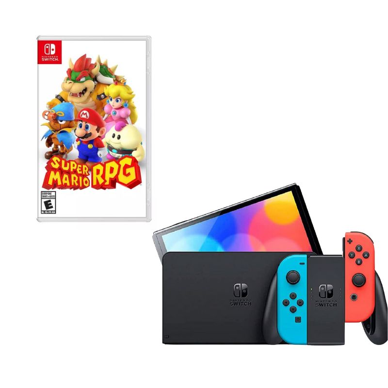 NINTENDO SWITCH - Nintendo Switch Oled Neon Con Juego Mario RPG