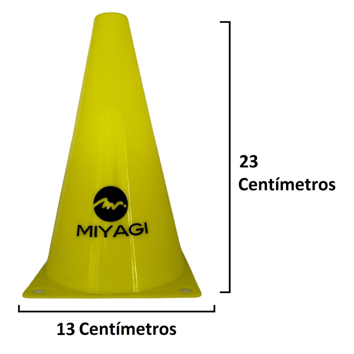 MIYAGI - Cono Training Miyagi X5 Polietileno 23cm - M86059 Amarillo