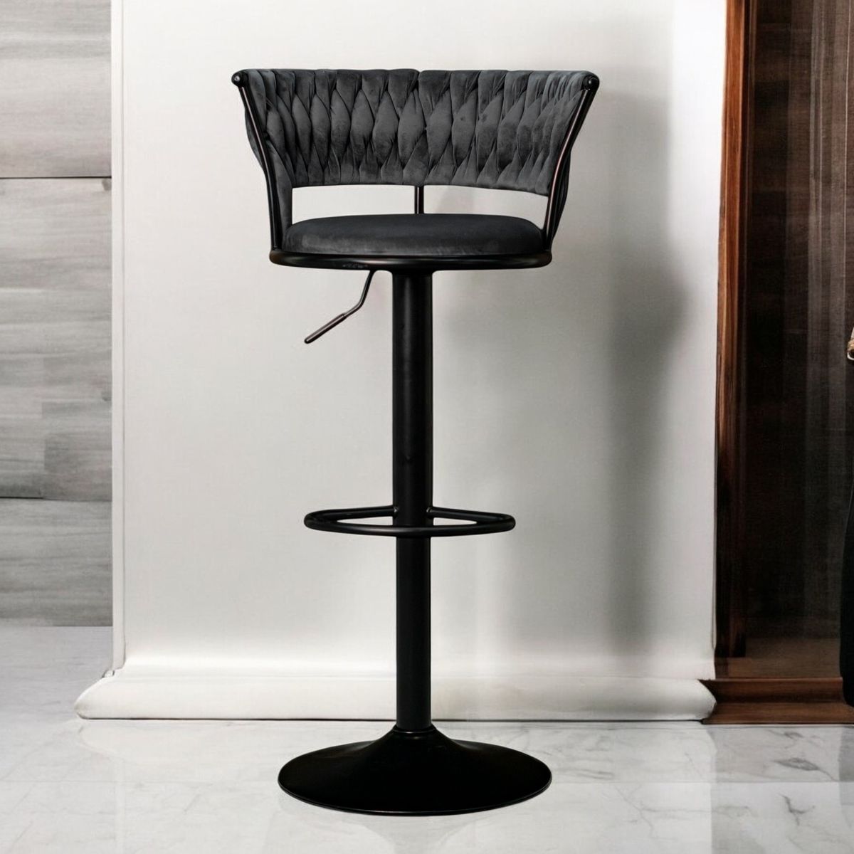 KAIU HOME - Silla Bar Luxury Gris Oscuro Extra Suave